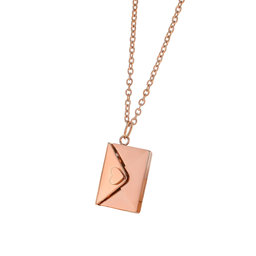 Love Envelope Necklace for Women Couples Customized Photo Picture Love You Message Stainless Steel Jewelry Christmas Gift