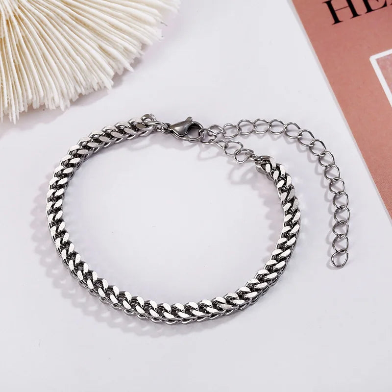 100% Unfading Stainless Steel Bracelet Chain For Lovers Magnet Couple Braslet Heart Attract Paired Brazalete Friendship Jewelry