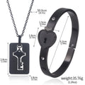 Valentine's Day Stainless Steel Bracelet Love Lock Bracelet Can Be Opened Key Pendant Necklace Men And Women Couple Jewelry Gift