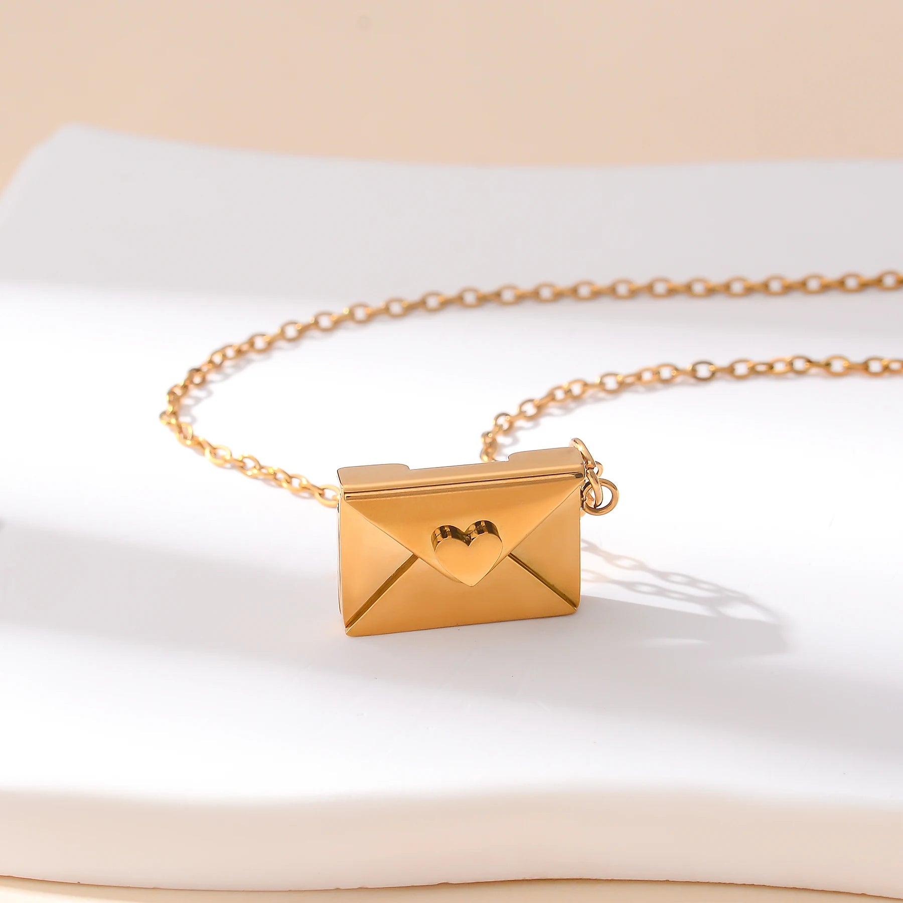 Love Envelope Necklace for Women Couples Customized Photo Picture Love You Message Stainless Steel Jewelry Christmas Gift