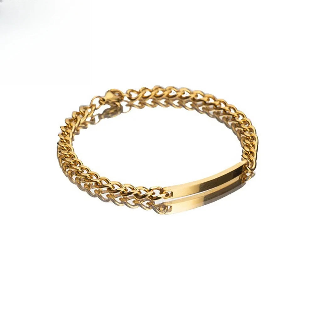 Personalized Stainless Steel Couple Name Bracelet Gift for Lover Girlfriend Boyfriend Friendship Custom Engrave Text Bracelets